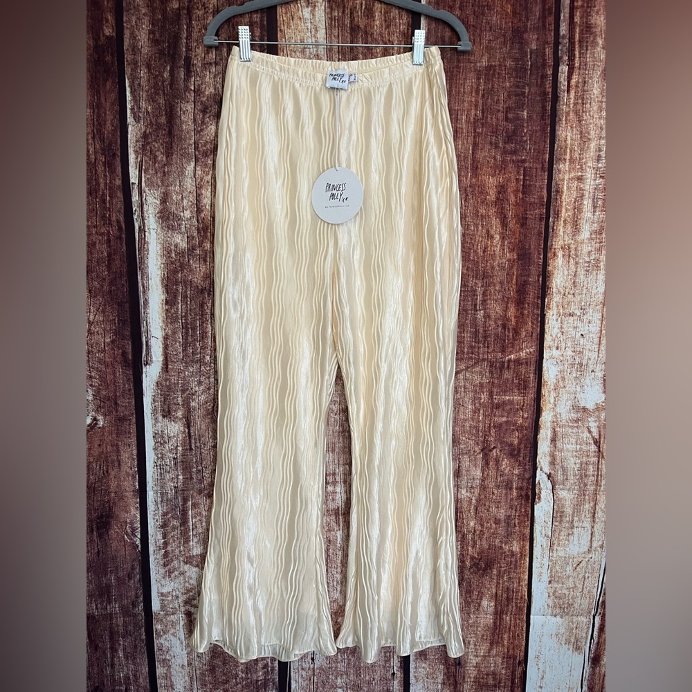 Princess Polly | NWT Naida Satin Flare Pants - Picture 1 of 5